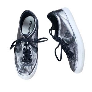 Converse Metallic Silver & Black All Star Sneakers